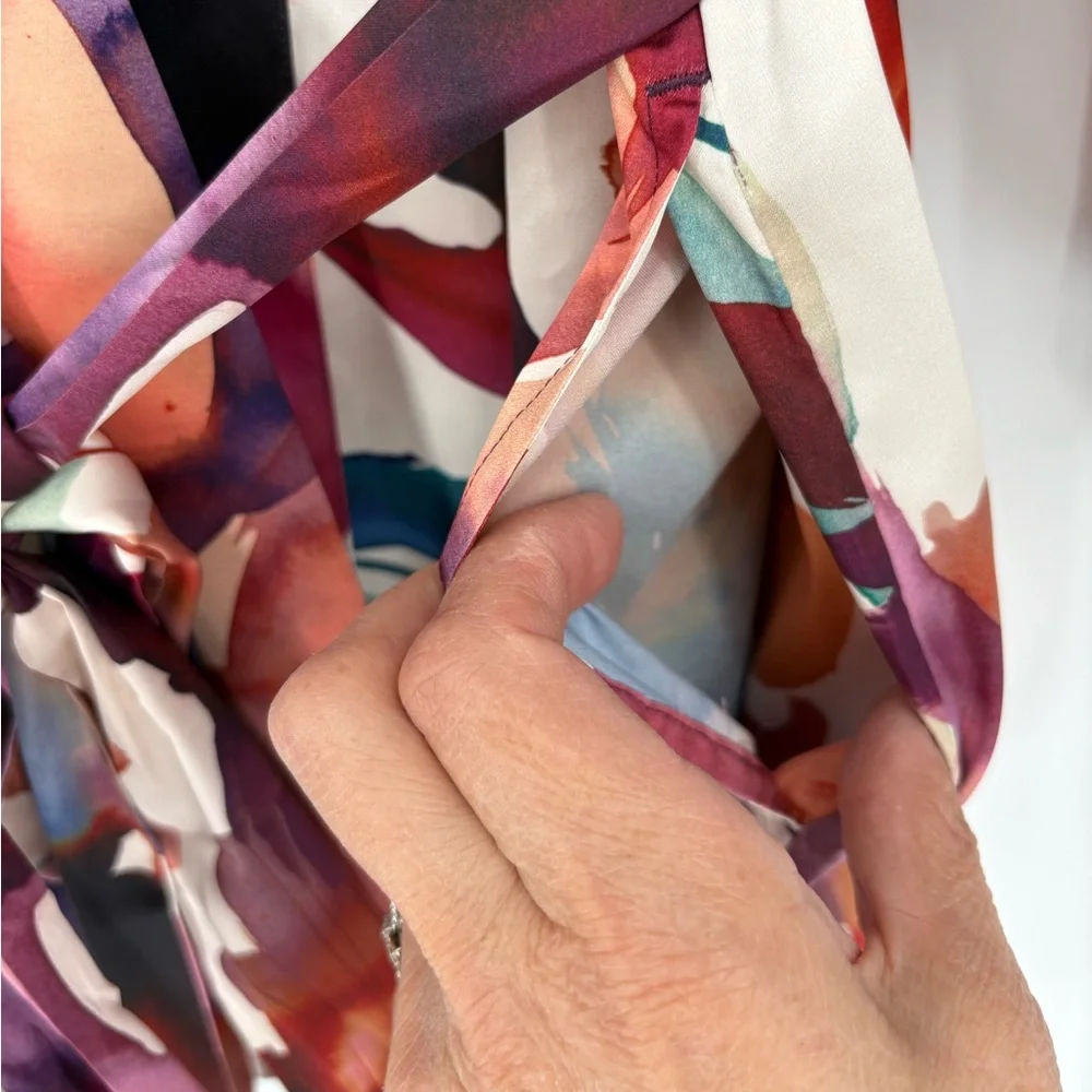 SOMA SATIN Watercolor Kimono Short Robe
